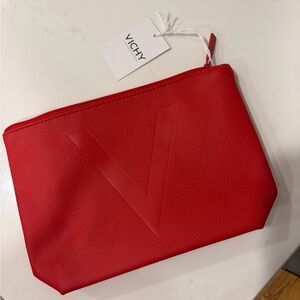 Vichy Red Cosmetic Bag 9x6 inch NWT